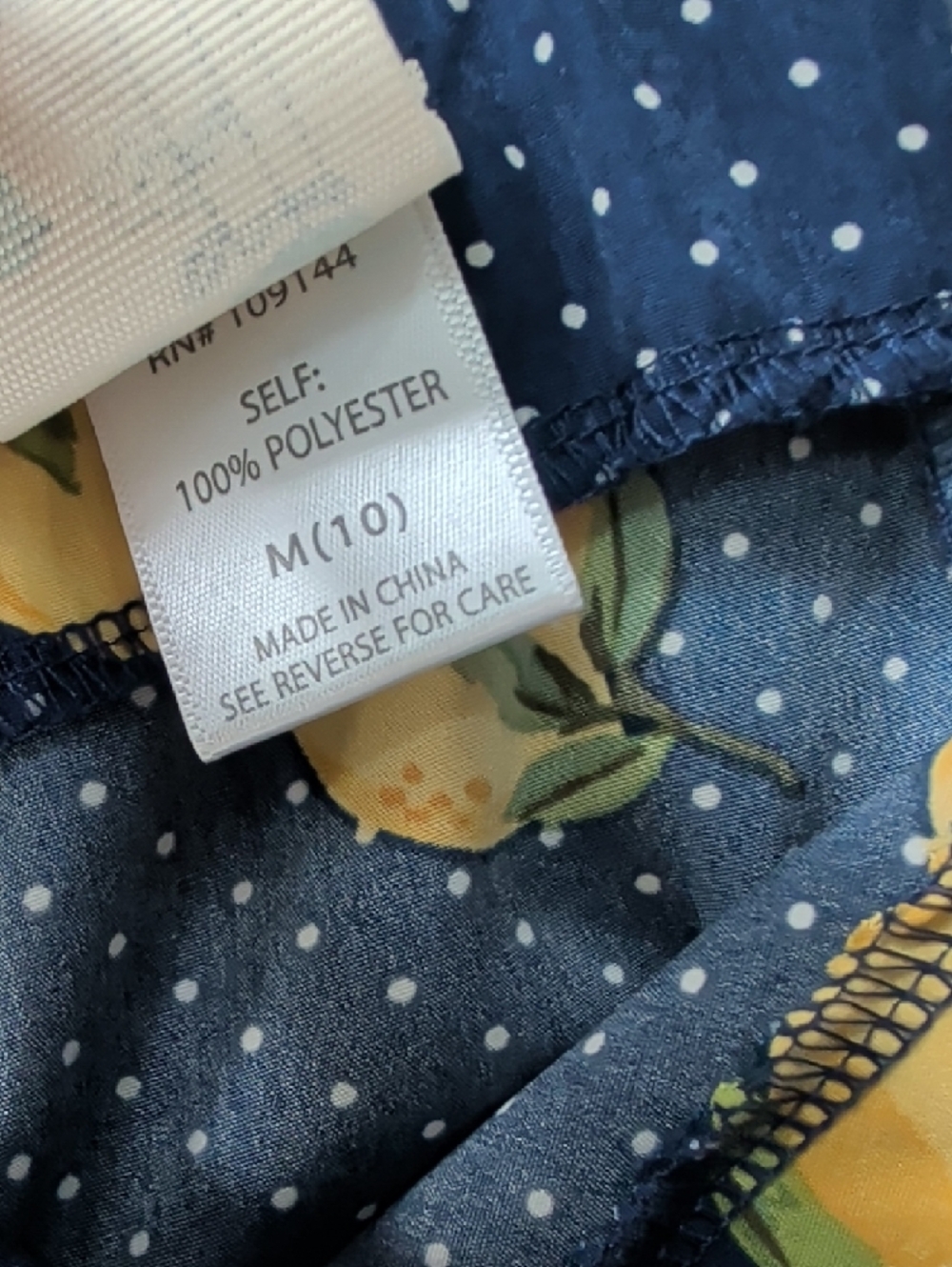 Lily Bleu Girls Size 10 Navy Blue Polka Dot Lemon Print Romper - Picture 4 of 6
